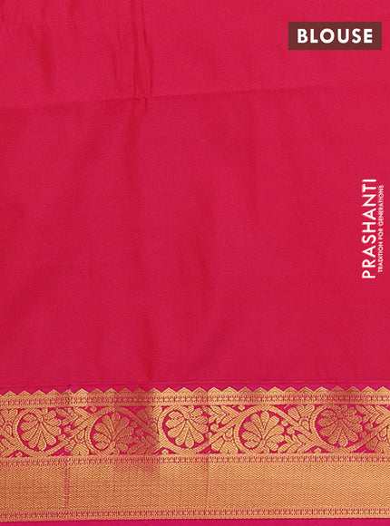 Semi soft silk saree purple and pink with allover zari checks & buttas and zari woven border