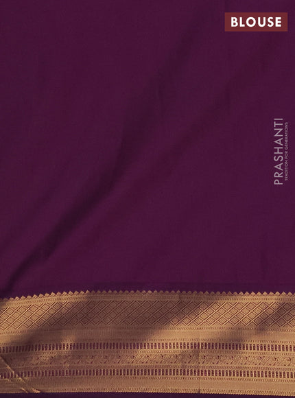 Semi soft silk saree beige and purple with zari woven buttas and zari woven border