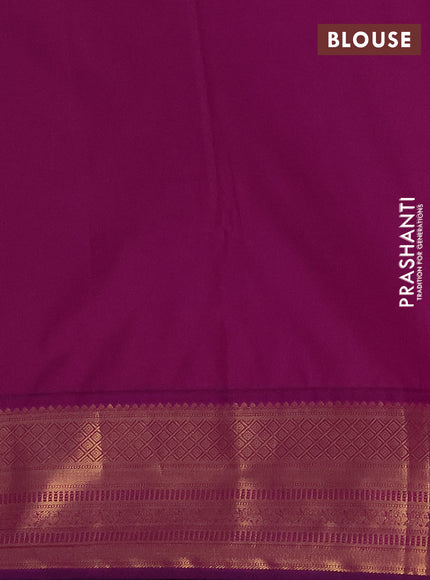 Semi soft silk saree peacock blue and purple with zari woven buttas and zari woven border