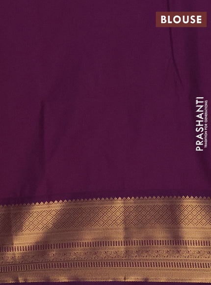 Semi soft silk saree mustard yellow and purple with zari woven buttas and zari woven border