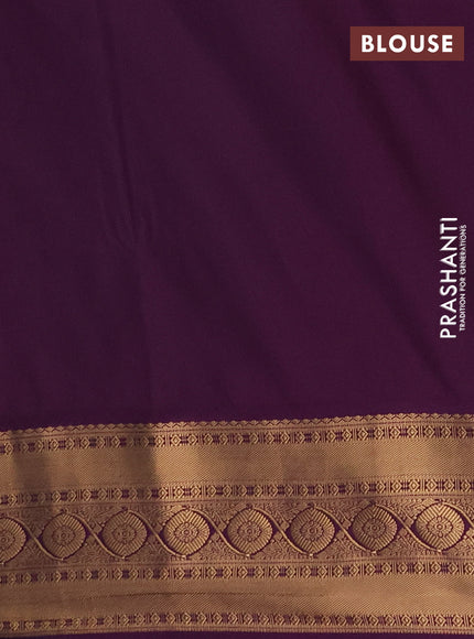 Semi soft silk saree grey shade and purple with allover zari woven buttas and zari woven border