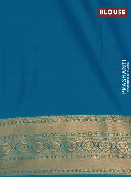 Semi soft silk saree navy blue and teal green with allover zari woven buttas and zari woven border