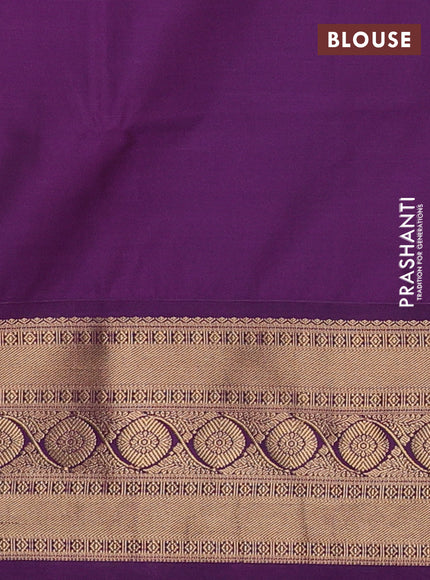 Semi soft silk saree candy pink and purple with allover zari woven buttas and zari woven border