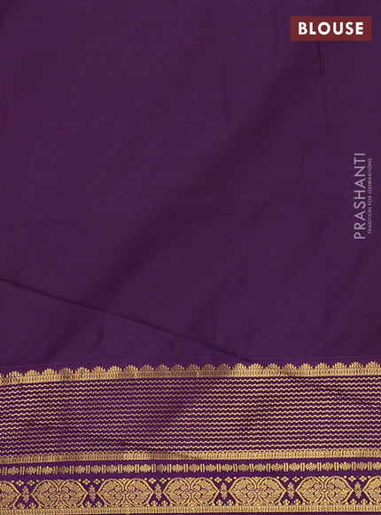 Semi soft silk saree mustard yellow and purple with allover zari woven buttas and zari woven border