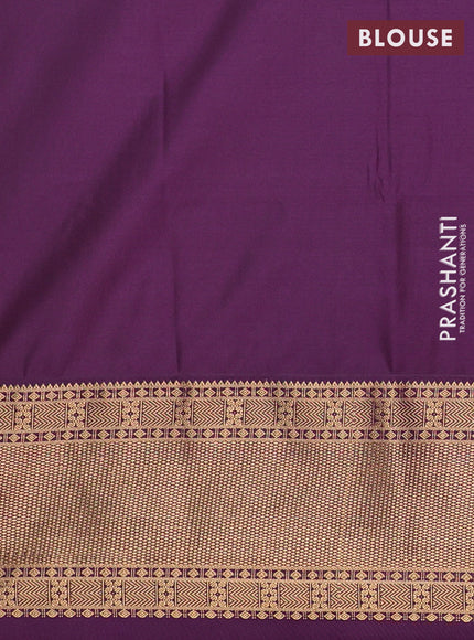 Semi soft silk saree lime yellow and purple with allover zari woven buttas and zari woven border