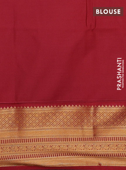 Semi soft silk saree grey and maroon with allover zari checks & buttas and zari woven border