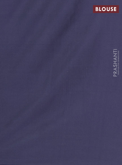 Semi soft silk saree mustard green and navy blue with allover zari weaves in borderless style