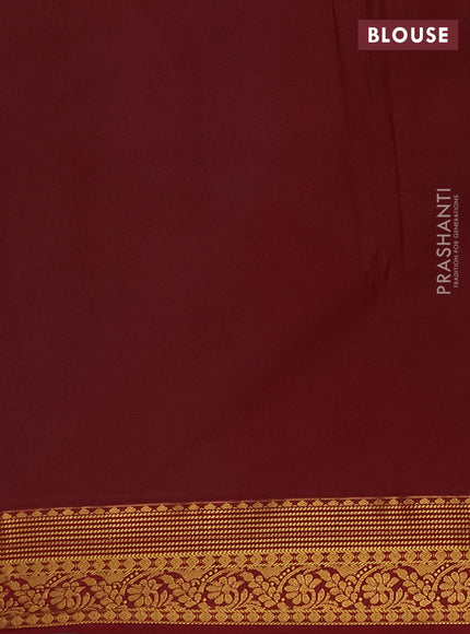 Semi soft silk saree teal blue and maroon with allover zari weaves & buttas and zari woven border
