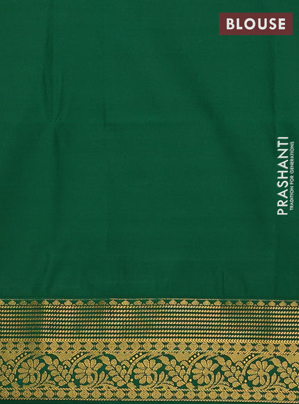 Semi soft silk saree cream and green with allover zari weaves & buttas and zari woven border