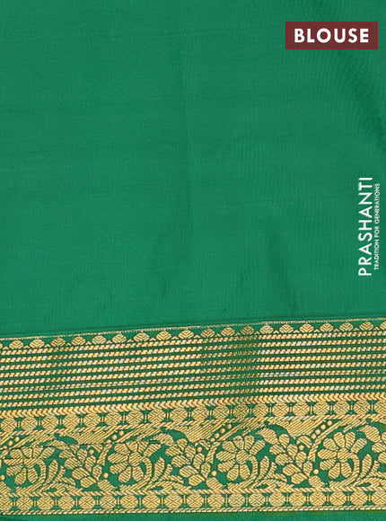 Semi soft silk saree peach pink and green with allover zari weaves & buttas and zari woven border