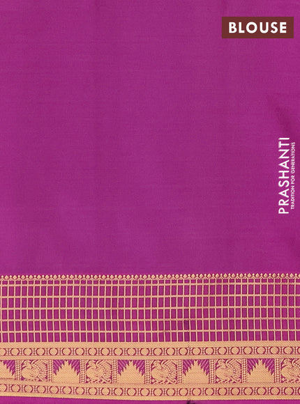 Semi soft silk saree grey and magenta pink with allover zari woven buttas and zari woven border