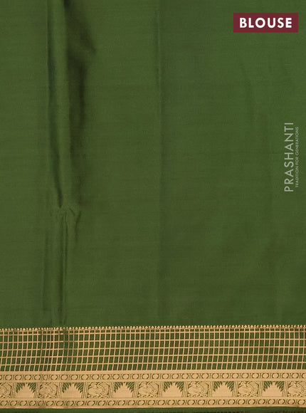 Semi soft silk saree deep maroon and sap green with allover zari woven buttas and zari woven border