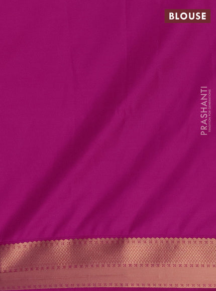 Semi soft silk saree peach pink and magenta pink with allover zari checked pattern and zari woven border
