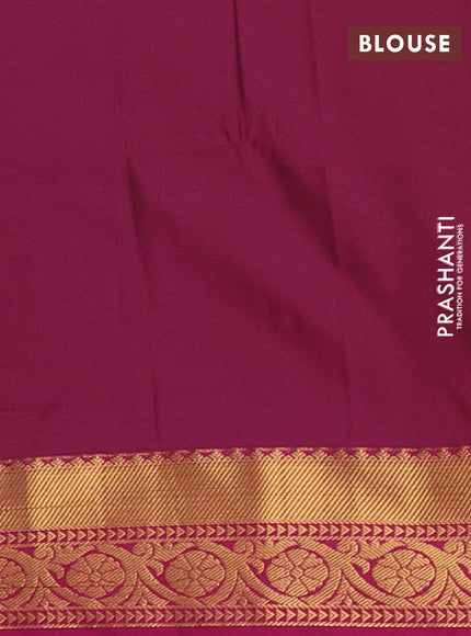 Semi soft silk saree olive green and pink with allover zari checks & buttas and zari woven border