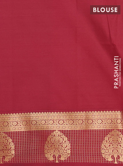Semi soft silk saree lotus pink and maroon with allover zari weaves & buttas and zari woven border