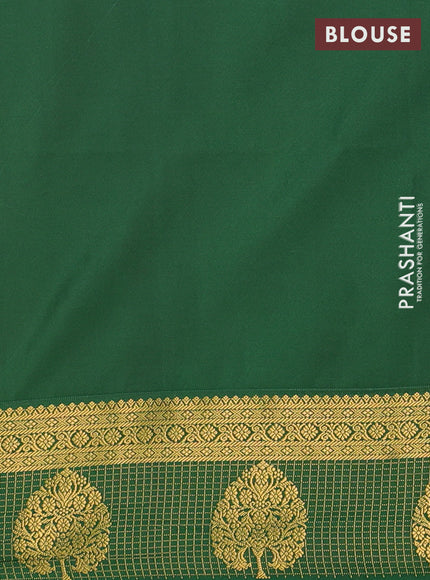 Semi soft silk saree cream and green with allover zari weaves & buttas and zari woven border