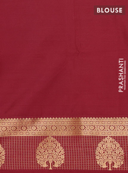 Semi soft silk saree blue and maroon with allover zari weaves & buttas and zari woven border