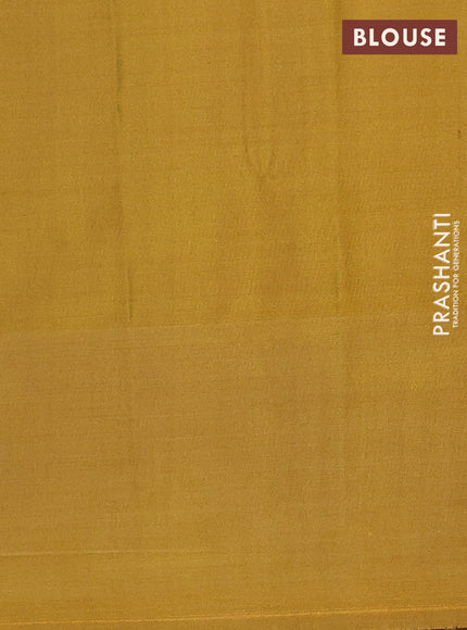 Semi soft silk saree pastel purple and dark mustard with allover zari checks & buttas and long zari woven border