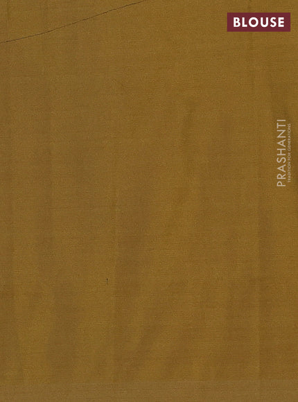 Semi soft silk saree blue and dark mustard with allover zari checks & buttas and long zari woven border