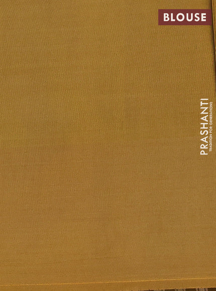 Semi soft silk saree pastel purple and dark mustard with allover zari checks & buttas and long zari woven border