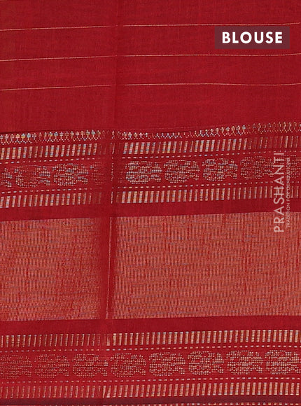 Semi dupion saree mustard yellow and maroon with allover zari checks & 1000 buttas and long temple zari woven border
