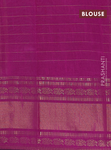 Semi dupion saree pastel pink and purple with allover zari checks & 1000 buttas and long temple zari woven border