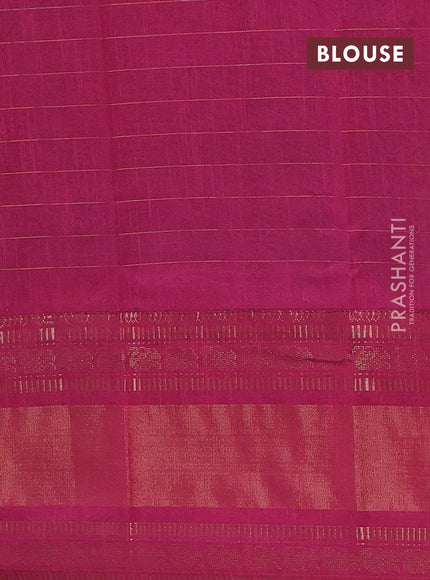 Semi dupion saree black and pink with allover zari checks & 1000 buttas and long temple zari woven border