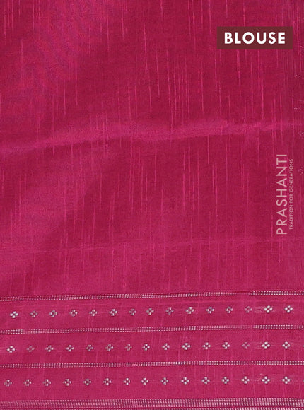 Semi dupion saree purple and pink with allover silver zari weaves and silver zari woven border