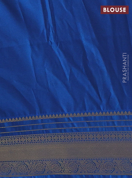 Semi soft silk saree elaichi green and cs blue with allover zari weaves & buttas and zari woven border