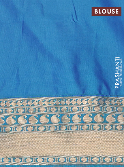 Semi soft silk saree peach pink and dual shade of bluish green with allover zari checks & buttas and zari woven border