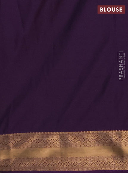Semi soft silk saree elaichi green and purple with allover zari weaves & buttas and zari woven border