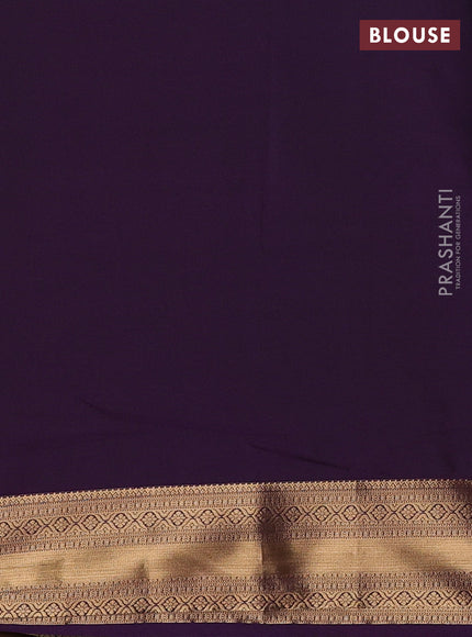 Semi soft silk saree mehendi green and purple with allover zari weaves & buttas and zari woven border