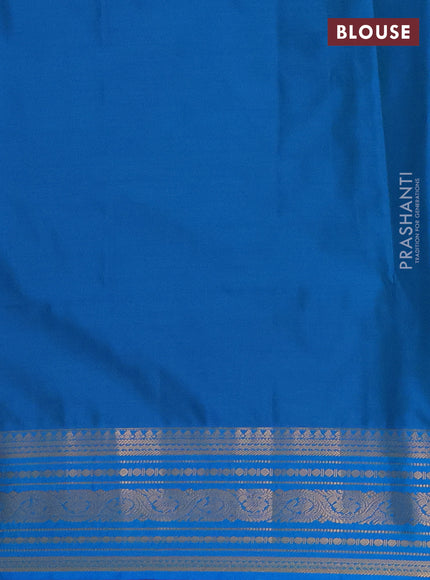 Semi soft silk saree pink and cs blue with allover zari woven buttas and zari woven border