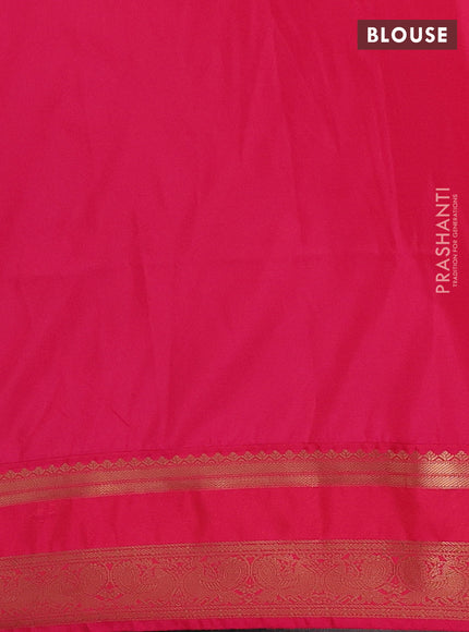 Semi soft silk saree dark grey and pink with allover zari woven buttas and rettapet zari woven border