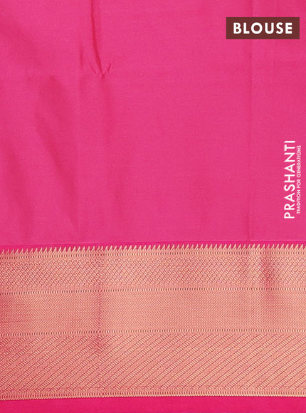 Semi soft silk saree beige and pink with zari woven buttas and zari woven border