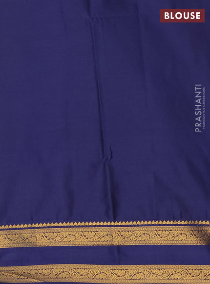 Semi soft silk saree pastel pink and navy blue with allover zari woven buttas and rettapet zari woven border