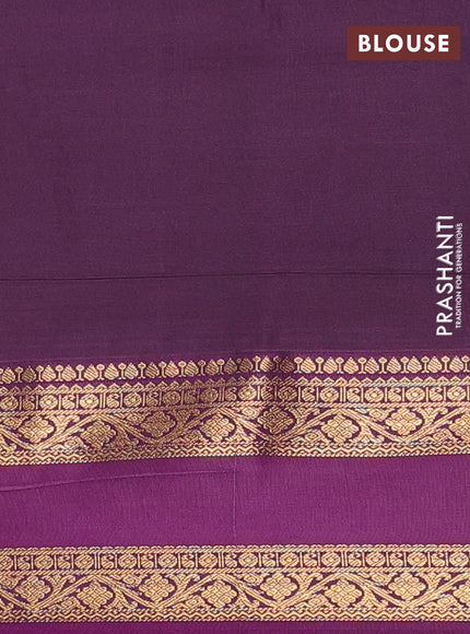 Semi soft silk saree pink and purple with allover zari woven brocade weaves and rettapet zari woven border