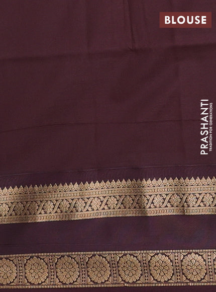 Semi soft silk saree sap green and deep maroon with allover zari woven buttas and rettapet zari woven border