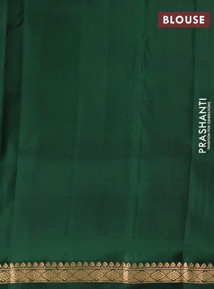 Pure narayanpet silk saree red and green with allover zari woven buttas and small zari woven border