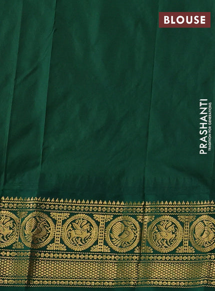 Pure narayanpet silk saree mango yellow and green with zari woven buttas and temple design zari woven border
