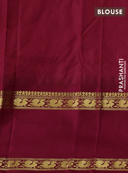 Pure narayanpet silk saree cream and maroon with zari woven buttas and long rettapet zari woven border