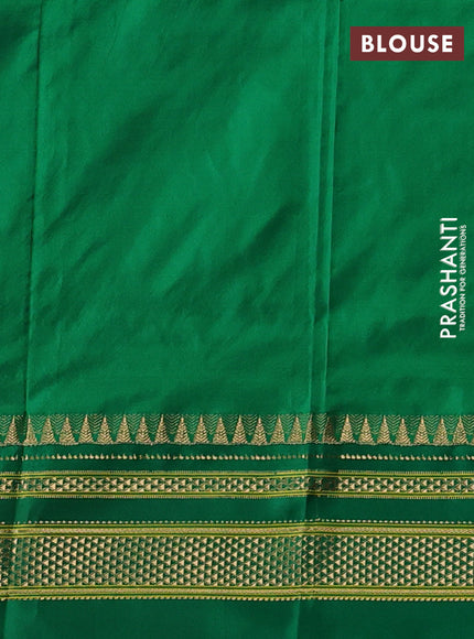 Pure narayanpet silk saree purple and green with allover zari woven buttas and zari woven border