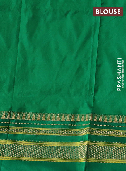 Pure narayanpet silk saree candy pink and green with allover zari woven buttas and zari woven border