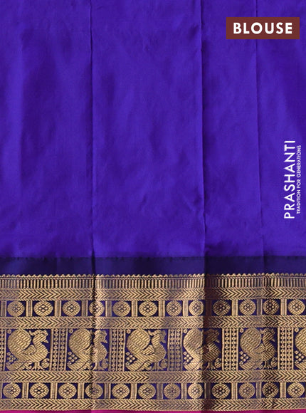 Pure narayanpet silk saree dual shade of pink and violet with allover zari woven buttas and zari woven korvai border