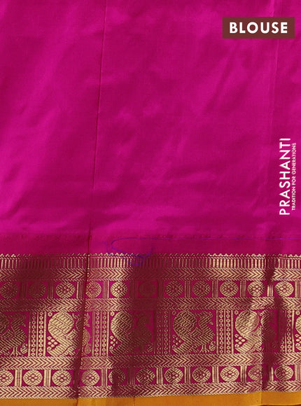 Pure narayanpet silk saree violet and pink with allover zari woven buttas and zari woven korvai border