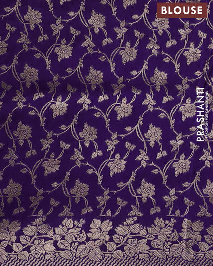 Dola silk saree violet with plain body and zari woven border