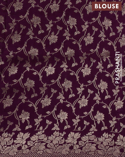 Dola silk saree purple with plain body and zari woven border
