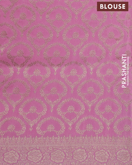 Dola silk saree light pink with plain body and zari woven border