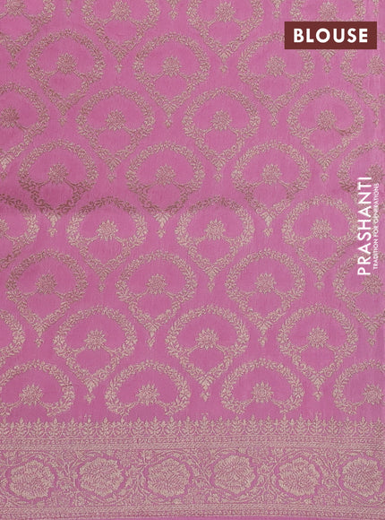 Dola silk saree light pink with plain body and zari woven border