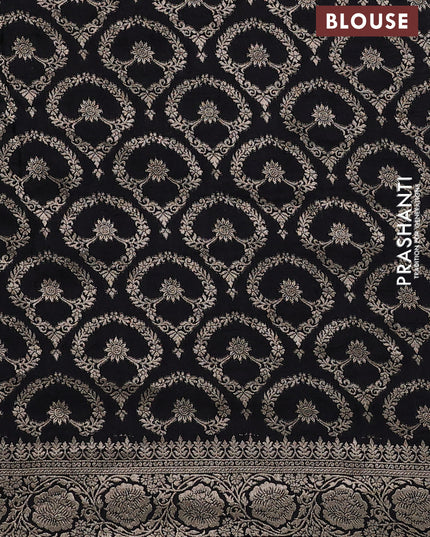 Dola silk saree black with plain body and zari woven border